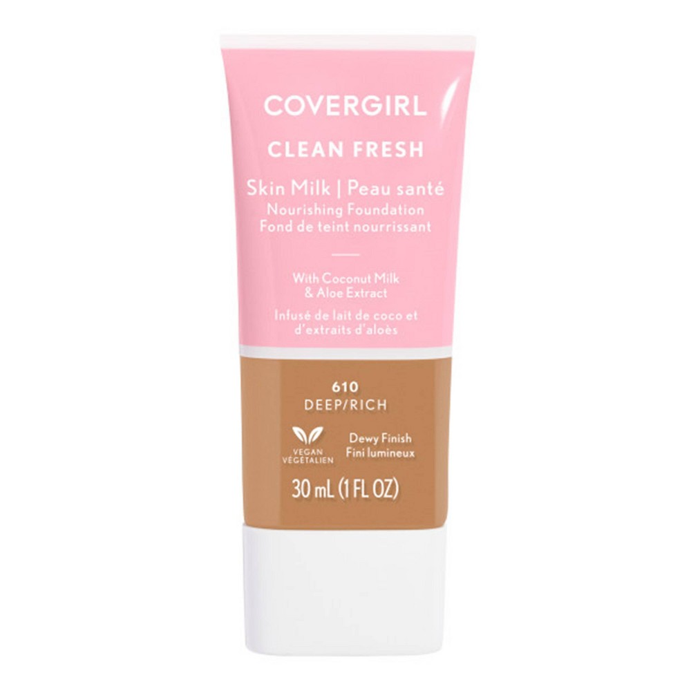 COVERGIRL Clean Fresh Skin Milk Foundation Dewy Finish - 610 Rich/Deep - 1 Fl Oz - Bellso